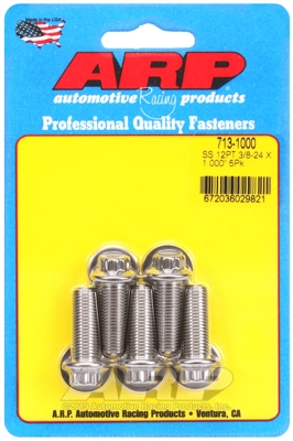 "3/8""-24 x 1.000 12pt SS bolts" (5pcs)