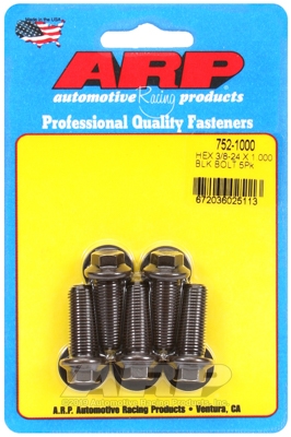 "3/8""-24 x 1.000 hex black oxide bolts" (5pcs)