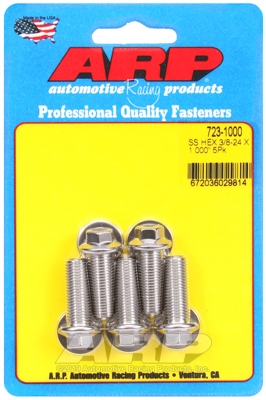 "3/8""-24 x 1.000 hex SS bolts" (5pcs)