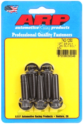 "3/8""-24 x 1.250 12pt black oxide bolts" (5pcs)