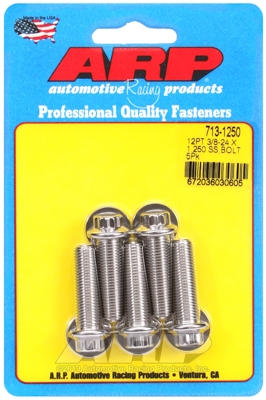 "3/8""-24 x 1.250 12pt SS bolts" (5pcs)