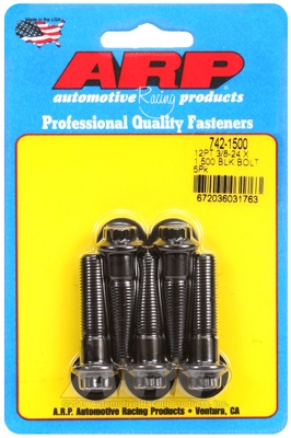 "3/8""-24 x 1.500 12pt black oxide bolts" (5pcs)