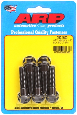 "3/8""-24 x 1.500 hex black oxide bolts" (5pcs)