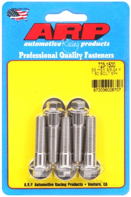 "3/8""-24 x 1.500 hex SS bolts" (5pcs)