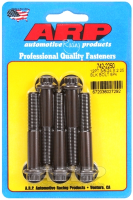 "3/8""-24 x 2.250 12pt black oxide bolts" (5pcs)