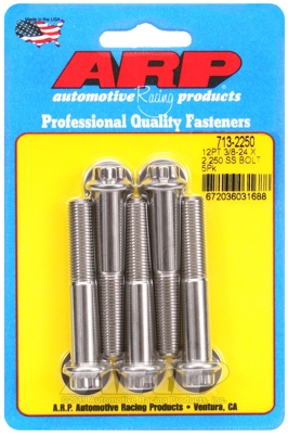 "3/8""-24 x 2.250 12pt SS bolts" (5pcs)
