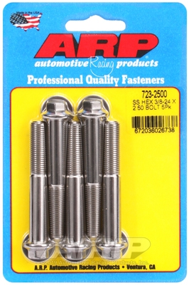"3/8""-24 x 2.500 hex SS bolts" (5pcs)