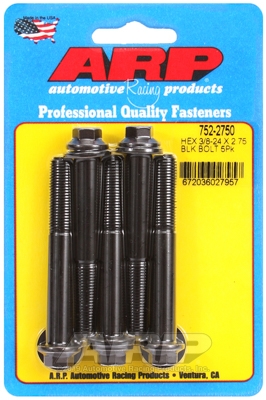 "3/8""-24 x 2.750 hex black oxide bolts" (5pcs)