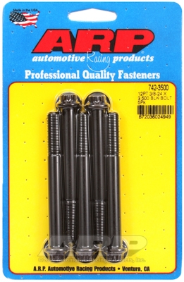 "3/8""-24 x 3.500 12pt black oxide bolts" (5pcs)