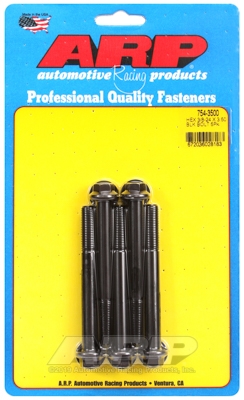 "3/8""-24 x 3.500 hex 7/16 wrenching black oxide bolts" 5pcs