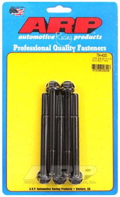 "3/8""-24 x 4.000 hex 7/16 wrenching black oxide bolts" 5pcs