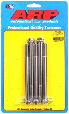 "3/8""-24 x 4.750 hex SS bolts" (5pcs)