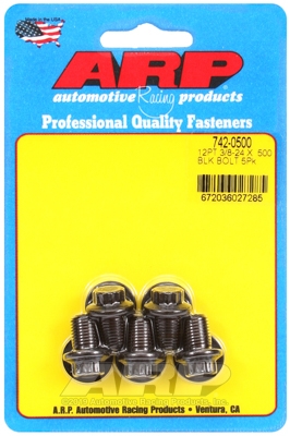 "3/8""-24 x  .500 12pt black oxide bolts" (5pcs)