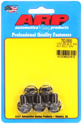 "3/8""-24 x  .500 hex black oxide bolts" (5pcs)