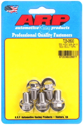 "3/8""-24 x  .500 hex SS bolts" (5pcs)