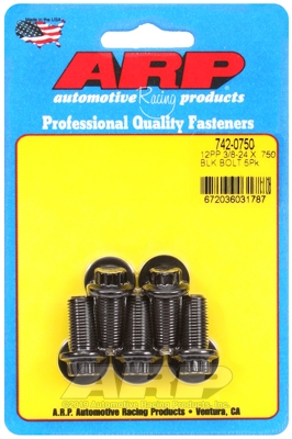 "3/8""-24 x  .750 12pt black oxide bolts" (5pcs)