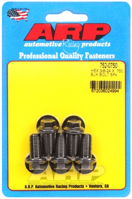 "3/8""-24 x  .750 hex black oxide bolts" (5pcs)