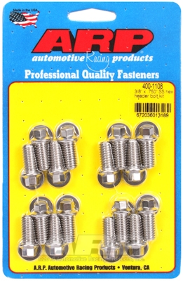 "3/8"" x .750 SS hex header bolt kit"