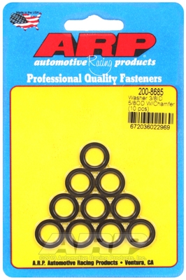 "3/8""ID 5/8""OD machined chamfer black washers" (10pcs)