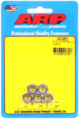 "5/16""-18 SS coarse hex nut kit" (5pcs)