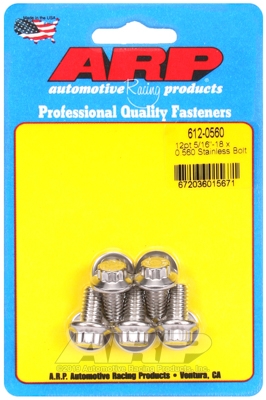 "5/16""-18 x 0.560 12pt SS bolts" (5pcs)