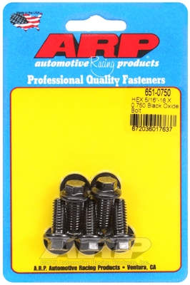 "5/16""-18 X 0.750 hex black oxide bolts" (5pcs)