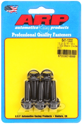 "5/16""-18 x 1.000 12pt black oxide bolts" (5pcs)