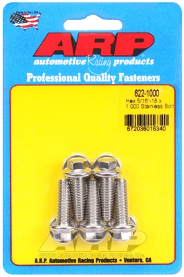 "5/16""-18 x 1.000 hex SS bolts"