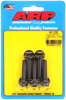 "5/16""-18 x 1.250 12pt black oxide bolts" (5pcs)