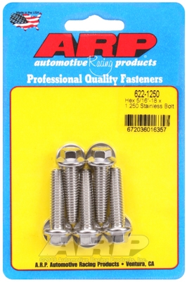 "5/16""-18 x 1.250 hex SS bolts"