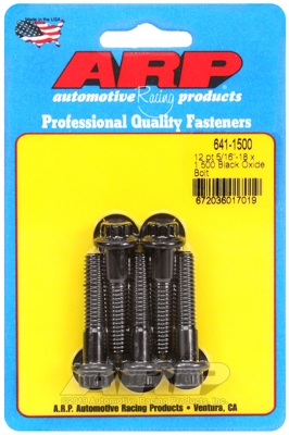 "5/16""-18 x 1.500 12pt black oxide bolts" (5pcs)