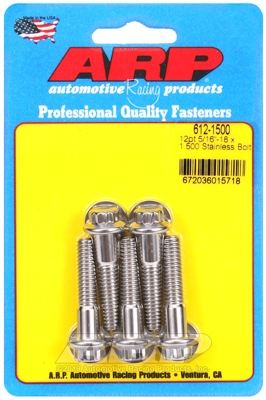 "5/16""-18 x 1.500 12pt SS bolts" (5pcs)