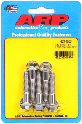 "5/16""-18 x 1.500 hex SS bolts"