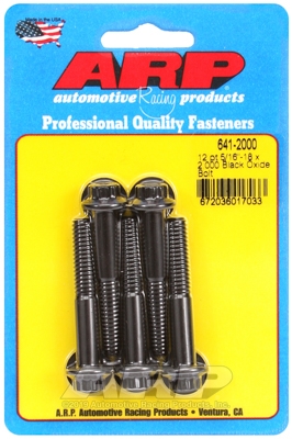 "5/16""-18 x 2.000 12pt black oxide bolts" (5pcs)
