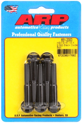 "5/16""-18 X 2.000 hex black oxide bolts" (5pcs)