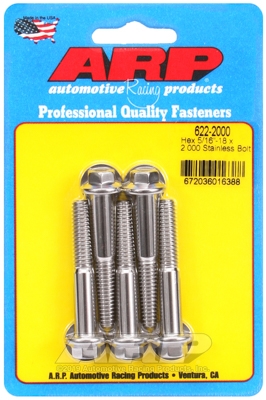 "5/16""-18 x 2.000 hex SS bolts"