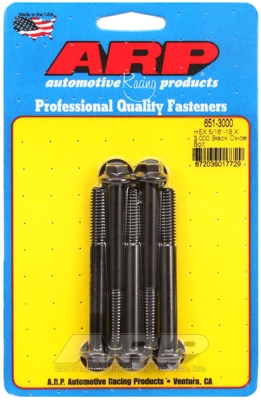 "5/16""-18 X 3.000 hex black oxide bolts" (5pcs)