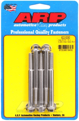 "5/16""-18 x 3.250 hex SS bolts"