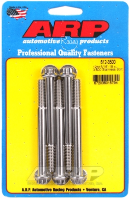 "5/16""-18 x 3.500 12pt SS bolts" (5pcs)