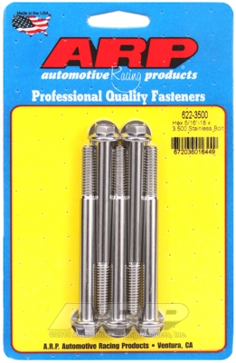 "5/16""-18 x 3.500 hex SS bolts"