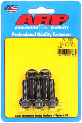 "5/16""-24 x 1.000 12pt black oxide bolts" (5pcs)