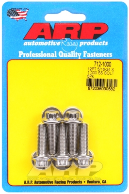 "5/16""-24 x 1.000 12pt SS bolts" (5pcs)
