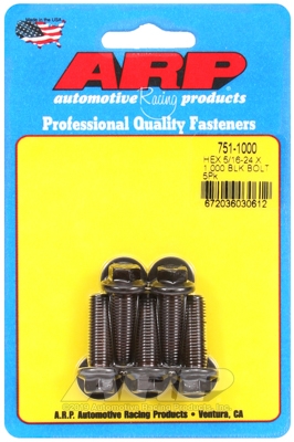 "5/16""-24 x 1.000 hex black oxide bolts" (5pcs)