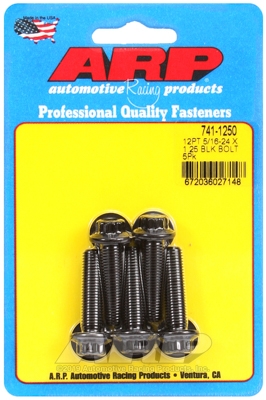"5/16""-24 x 1.250 12pt black oxide bolts" (5pcs)