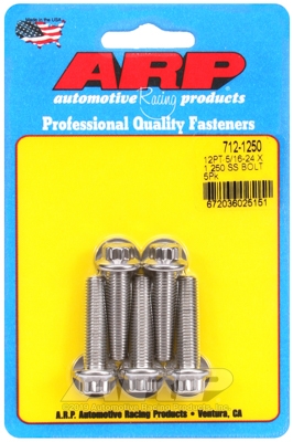 "5/16""-24 x 1.250 12pt SS bolts" (5pcs)