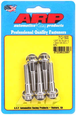 "5/16""-24 x 1.500 12pt SS bolts" (5pcs)
