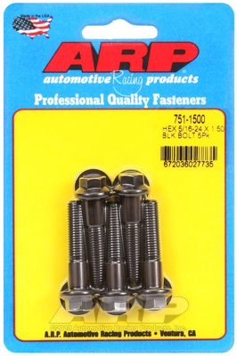 "5/16""-24 x 1.500 hex black oxide bolts" (5pcs)