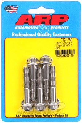 "5/16""-24 x 1.750 12pt SS bolts" (5pcs)