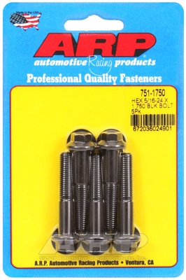 "5/16""-24 x 1.750 hex black oxide bolts" (5pcs)
