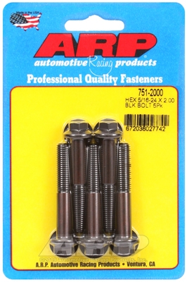 "5/16""-24 x 2.000 hex black oxide bolts" (5pcs)
